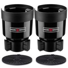 SEVEN SPARTA cup-holder expandable base in action for stable travel with large bottles.