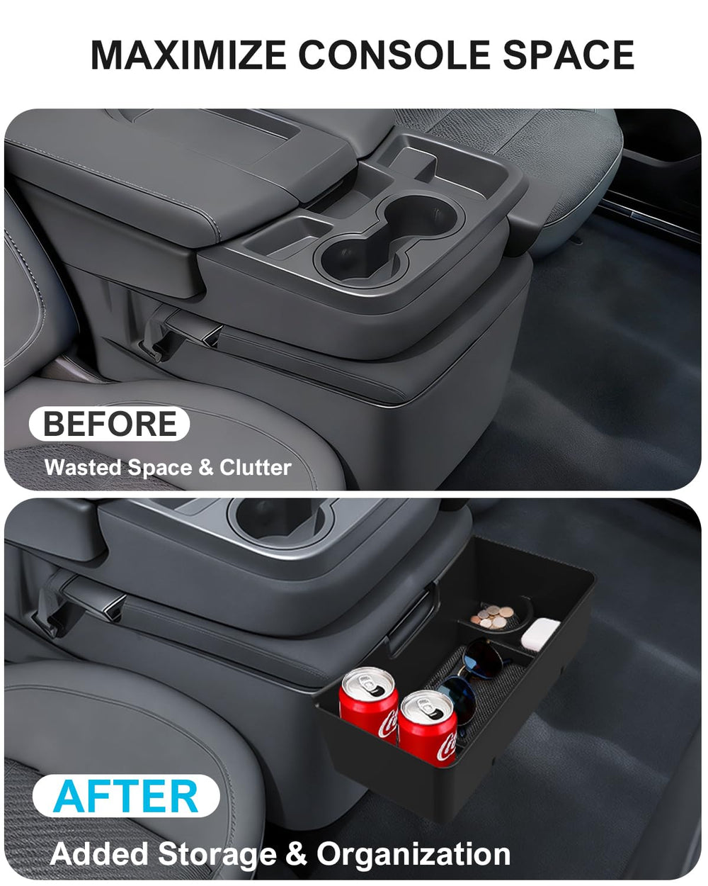 SEVEN SPARTA organized-compartments for essentials keeps sunglasses, phone, and coins neatly stored.