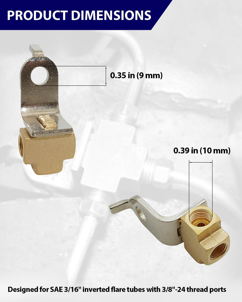 SevnYoko brass inverted flare fittings show durable threads for secure connections.