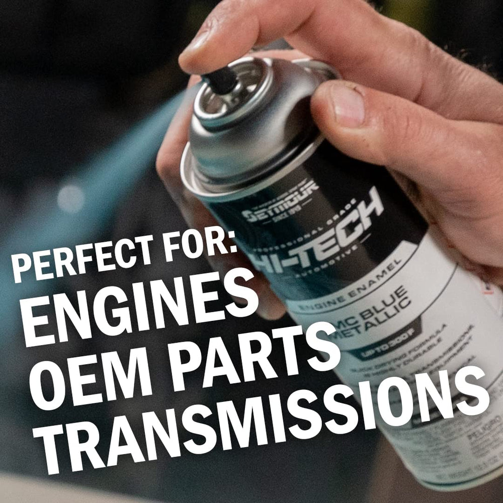 Seymour EN-41 Hi-Tech spray on engine bay for even, smooth coating