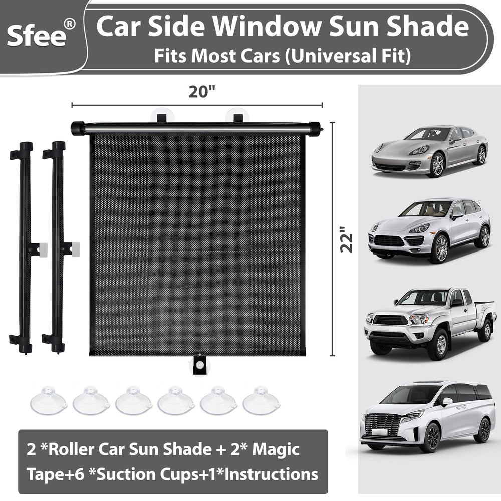 Sfee one-button retractable window shade for easy storage