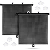 Sfee car window shade with retractable side window for cooler rides and glare reduction