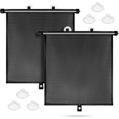 Sfee car window shade with retractable side window for cooler rides and glare reduction