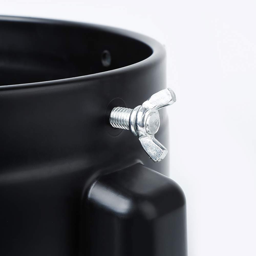 SGCB Pro bucket dolly pedal brakes keep buckets stable on uneven surfaces.