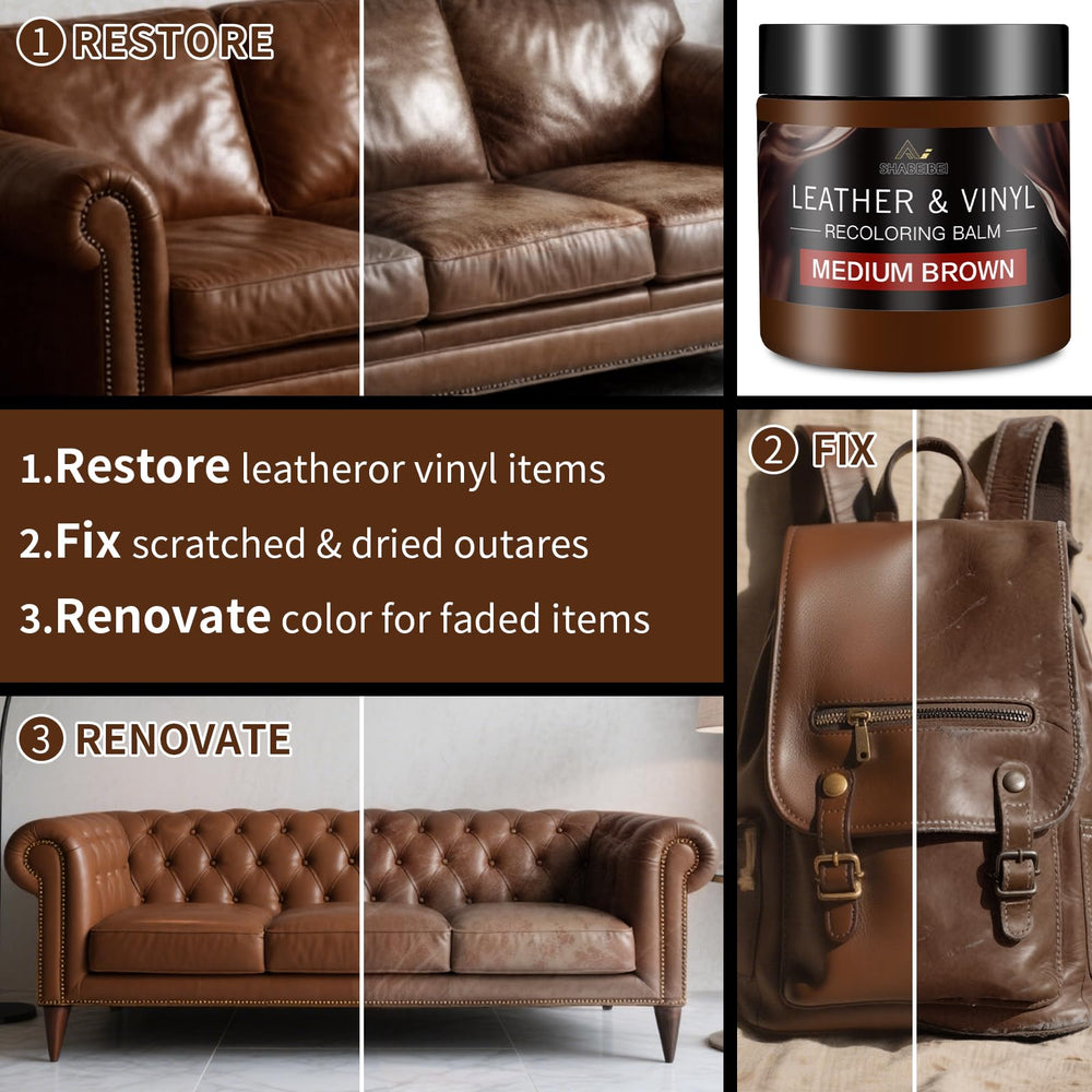 SHABEIBEI Leather Care Nourishing Balm closeup highlights natural oil restoration for lasting softness