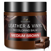 SHABEIBEI Leather Recoloring Balm bottle pour demonstrates even color restoration for furniture