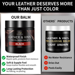 SHABEIBEI leather repair kit dye swatch demonstrates color match and compatibility.