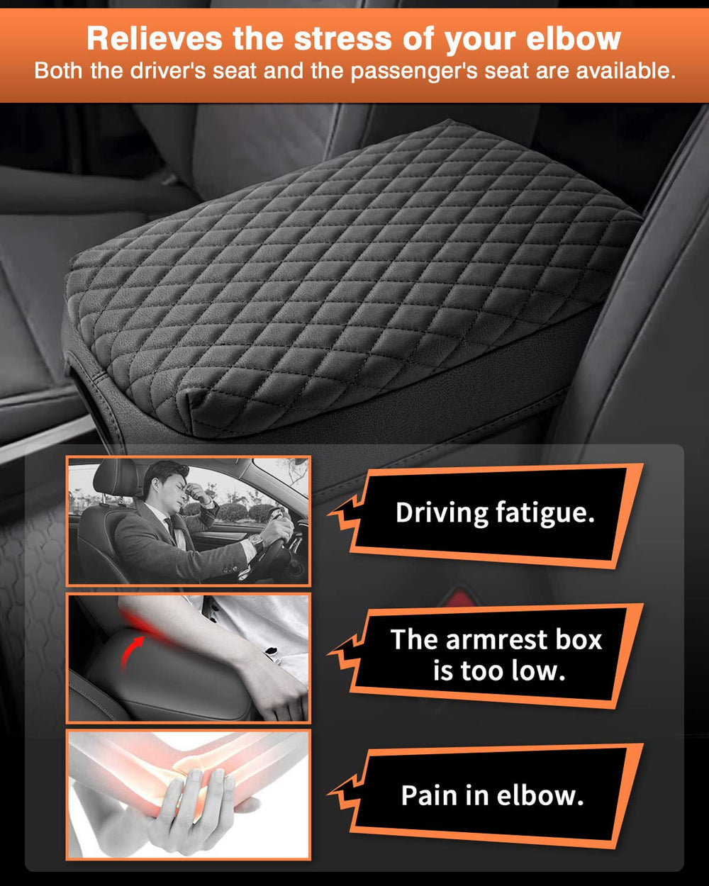 Shademax Frontier elbow-comfort feature; cushions the arm for comfortable steering.