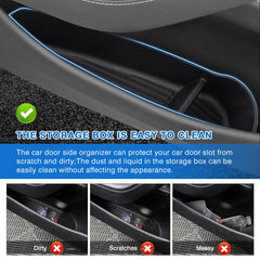 Shademax Model Y Juniper door tray rear-right view keeps receipts in place.