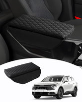 Shademax sportage center console cover — premium PU leather for durable protection and refined look.