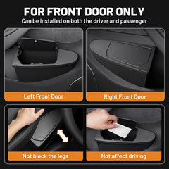 Shademax compact design fits tight spaces behind Model Y Juniper door.