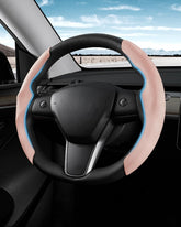 Shademax Tesla steering cover pink, custom-fit, elevates style while protecting the wheel