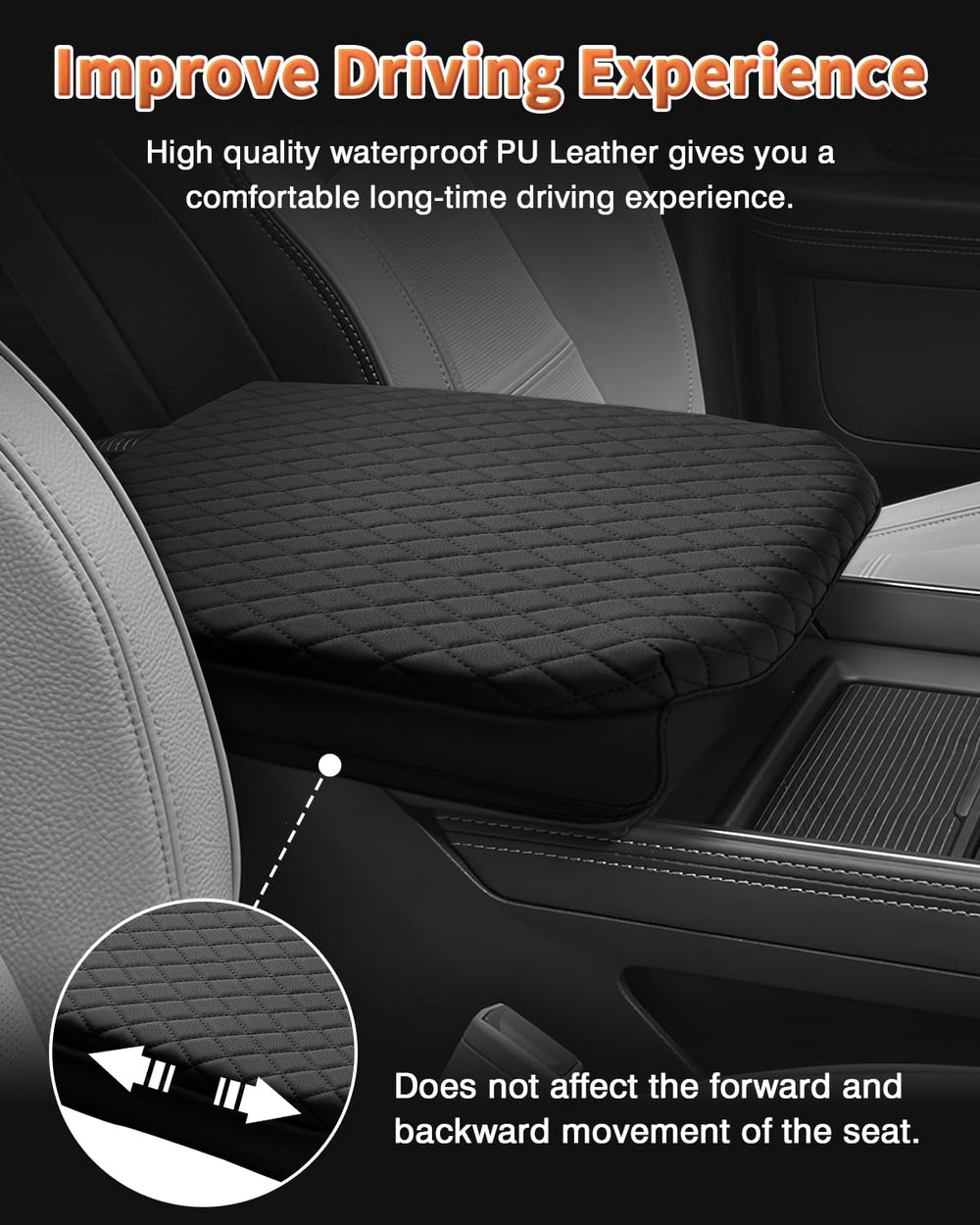 Shademax PU leather center console cover is waterproof and easy to clean