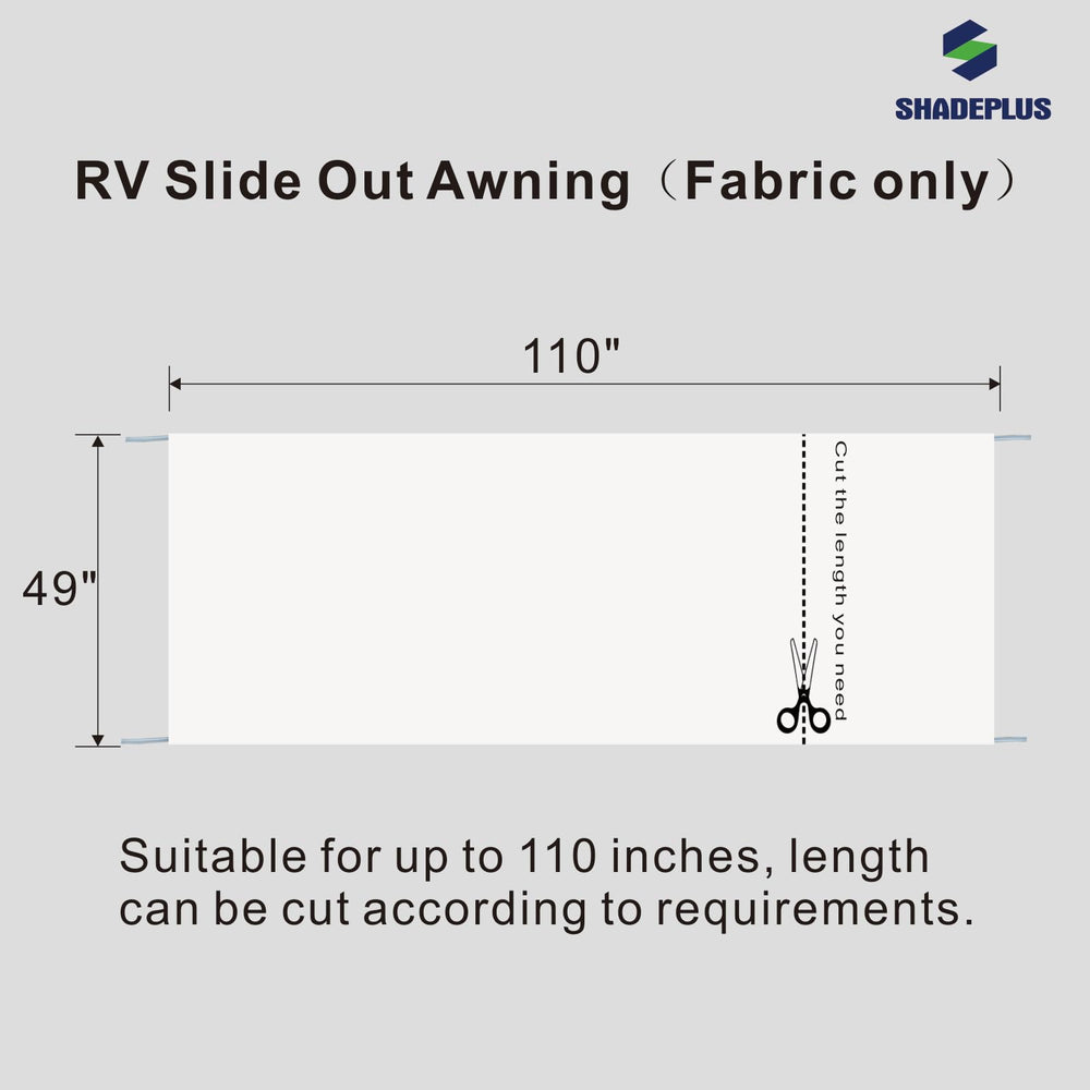 SHADEPLUS 18oz vinyl durable fabric resists UV and moisture for rugged RV use.