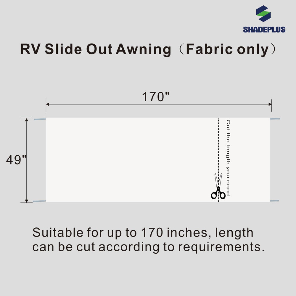 ShadePlus 18oz vinyl slide-topper fabric resists UV and water for durable outdoors.