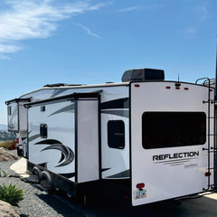 SHADEPLUS fabric replacement extends life and refreshes your RV exterior.