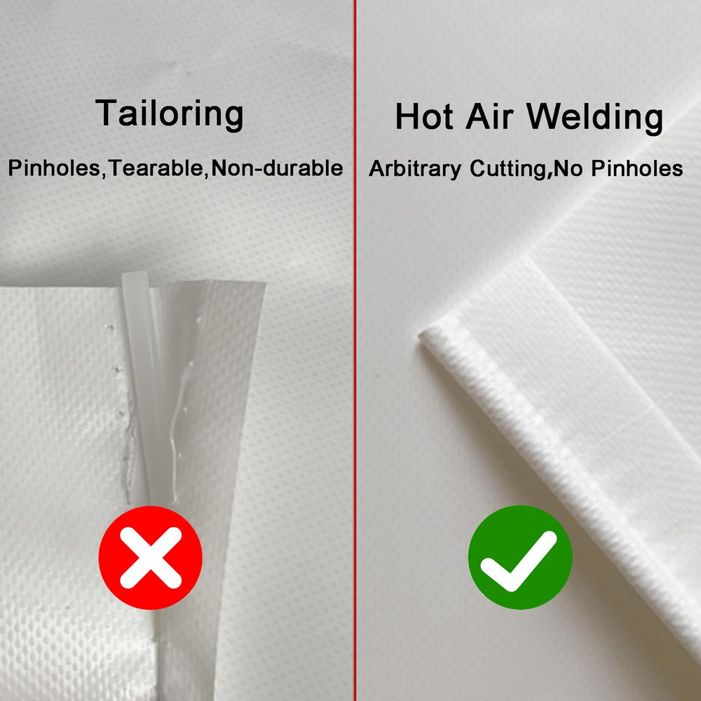 SHADEPLUS hot-air welded fabric cut-to-size for seamless custom fits.