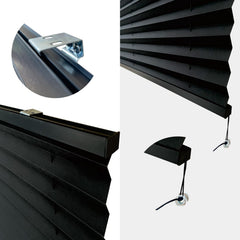 SHADEPLUS RV pleated shade privacy and sun protection for campers.