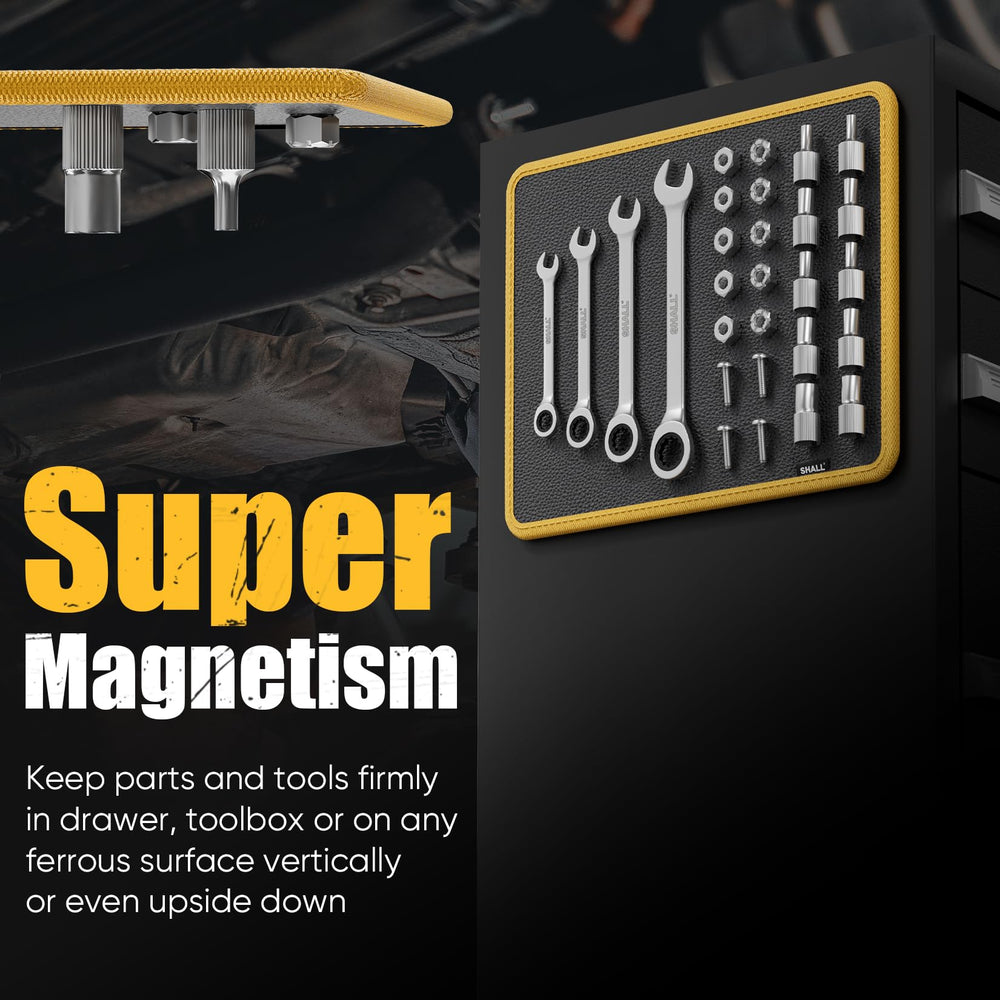 SHALL 83-magnets-dense-magnetic-pad holds tools firmly on metal surfaces.