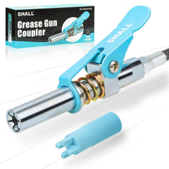 SHALL grease gun coupler with 6-jaw lock for secure, leak-free lubrication.
