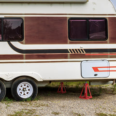 SHALL RV stabilizer jacks compatible with multiple RV types for stable setups.