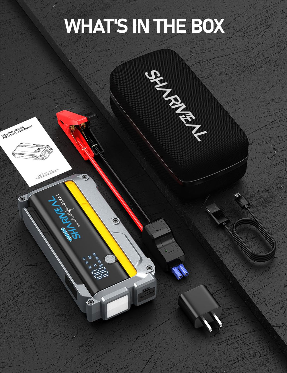 Sharmeal 7000A includes jumper cables for immediate support.