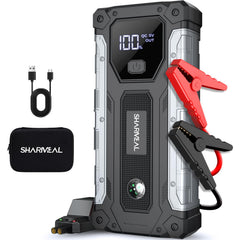 Sharmeal 5000A jump starter power unit for quick vehicle starts.