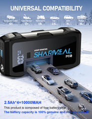 Sharmeal Jump Starter 6000A USB port charging for devices.