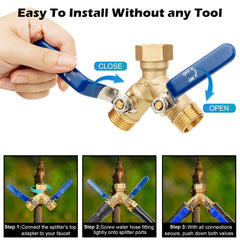 SheeChung hose splitter 3-4 inch GHT thread ensures universal faucet compatibility