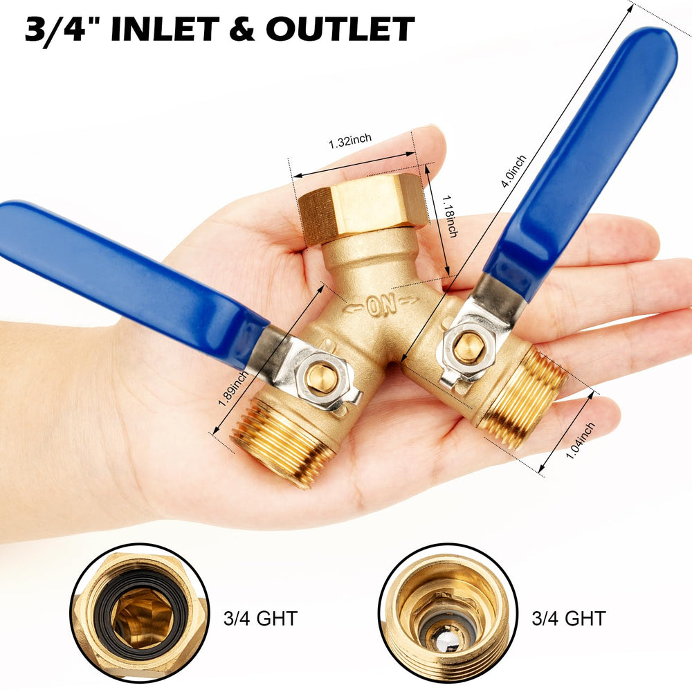 SheeChung hose splitter long handle provides leverage for smooth flow control
