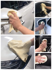 SHEEPSKIN ELITE chamois-drying-cloth soft leather texture protects delicate surfaces.