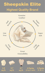 SHEEPSKIN ELITE natural tan chamois offers luxury feel and absorbency.
