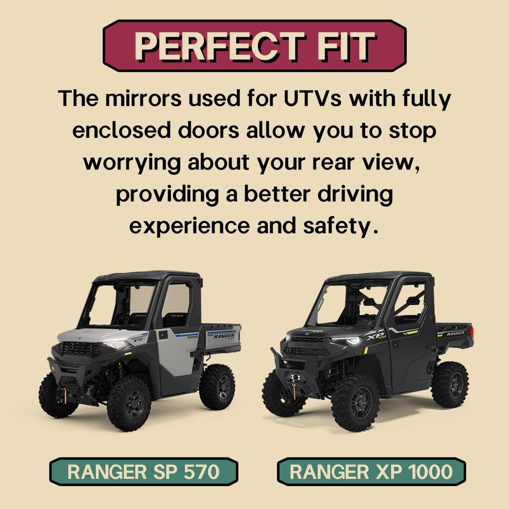 SHEJISI Ranger anti-glare convex glass offers wider, clearer rear visibility.