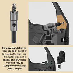SHEJISI Ranger mirror with impact-resistant ABS housing protects against bumps.