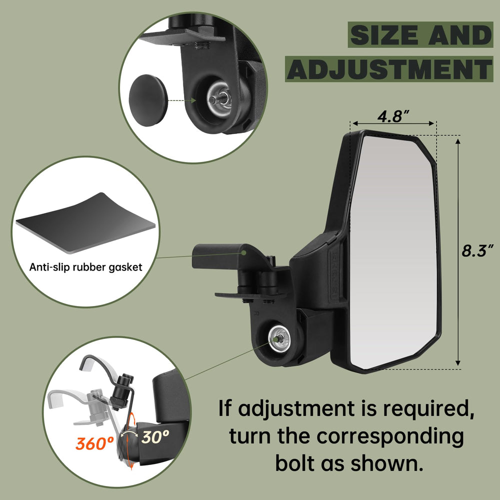 Anti-dazzle glass on SHEJISI Ranger mirrors reduces glare for clear viewing