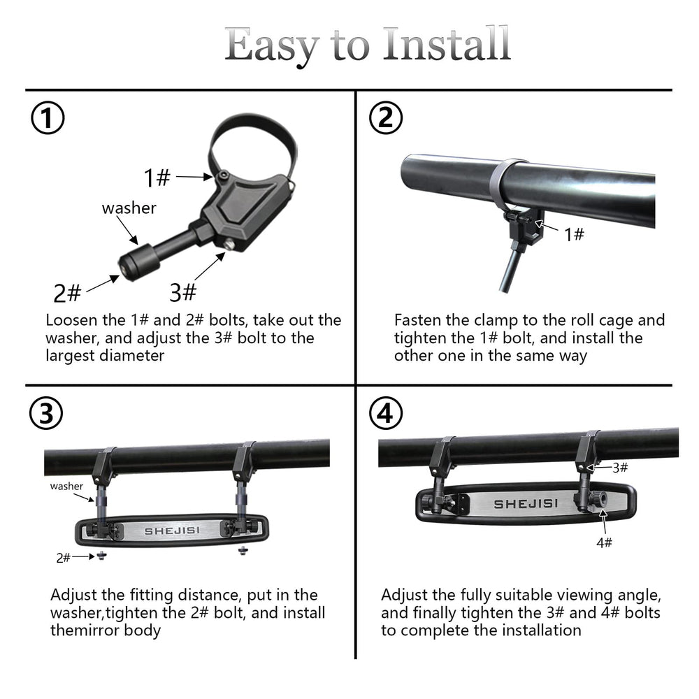 SHEJISI UTV mirror delivers installation stability for confident trail rides.