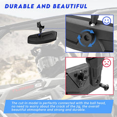 SHEJISI UTV mirror fits 1.5–2 inch round roll bars securely.