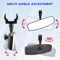 SHEJISI UTV mirror tempered anti-glare glass reduces bright glare.