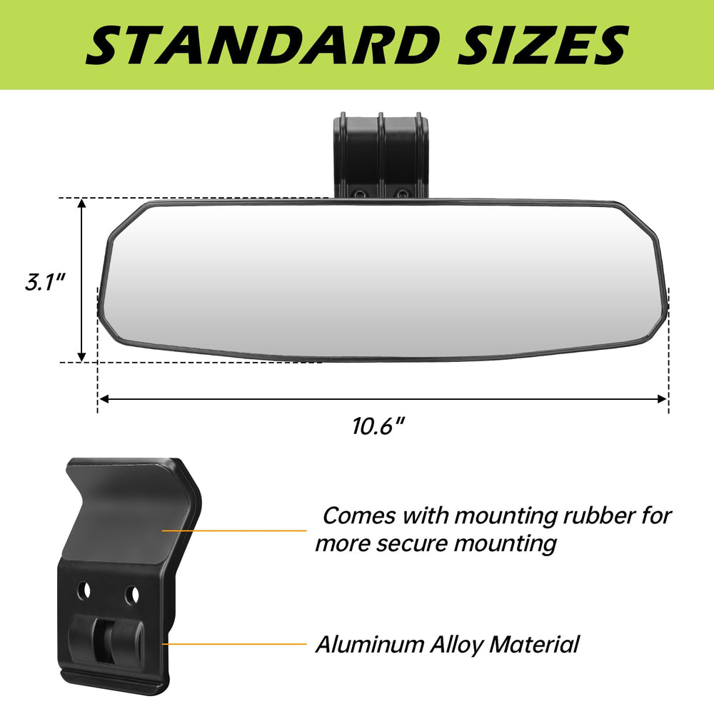 SHEJISI UTV anti-glare mirror maintains clarity in bright light.