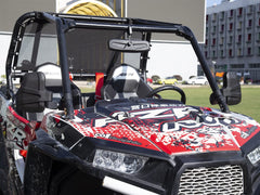 SHEJISI mirror installed on round roll cage demonstrates quick adjustability