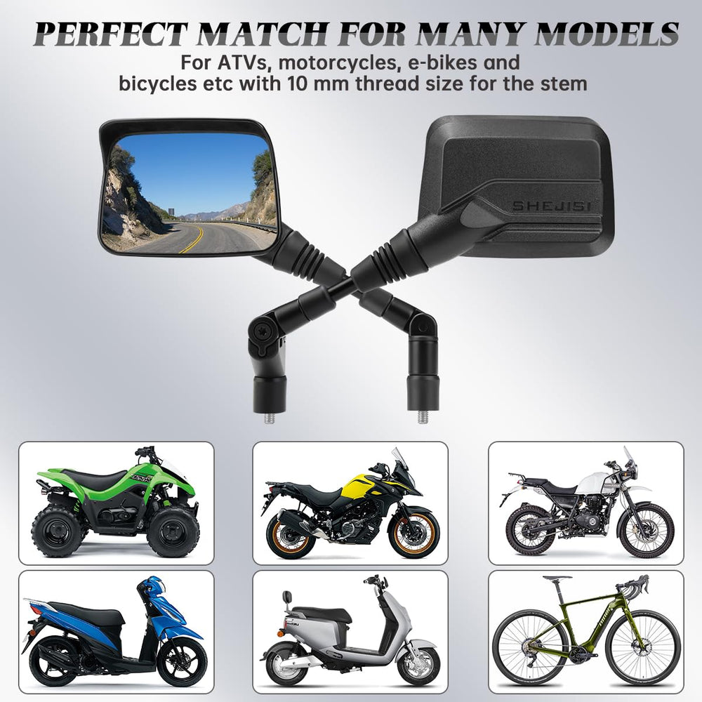SHEJISI wide-view mirrors enhance daily riding awareness