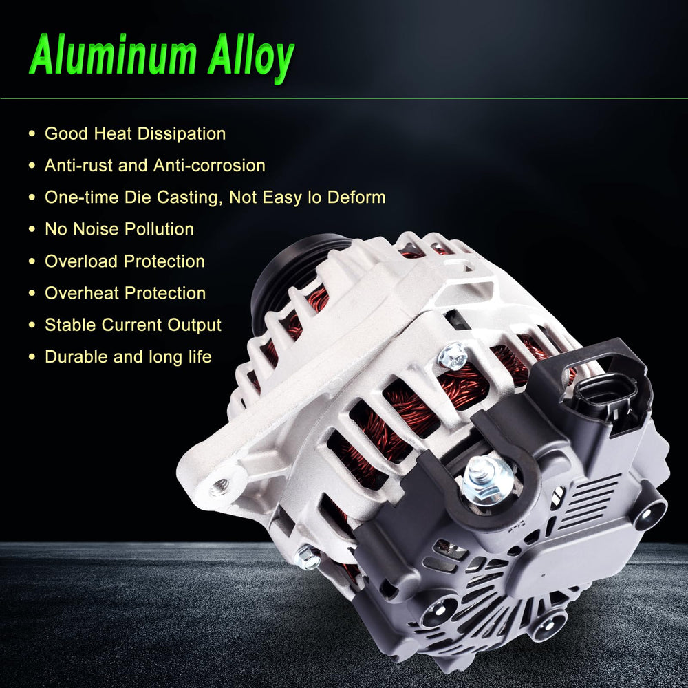 SHICHU brand label on alternator confirms authentic replacement product.