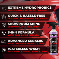 Beading water on painted surface after Fortify Quick Coat for hydrophobic protection.