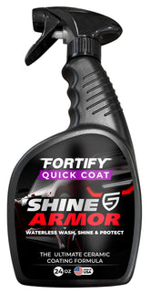 SHINE ARMOR Fortify Quick Coat bottle ready for a waterless wash and high gloss