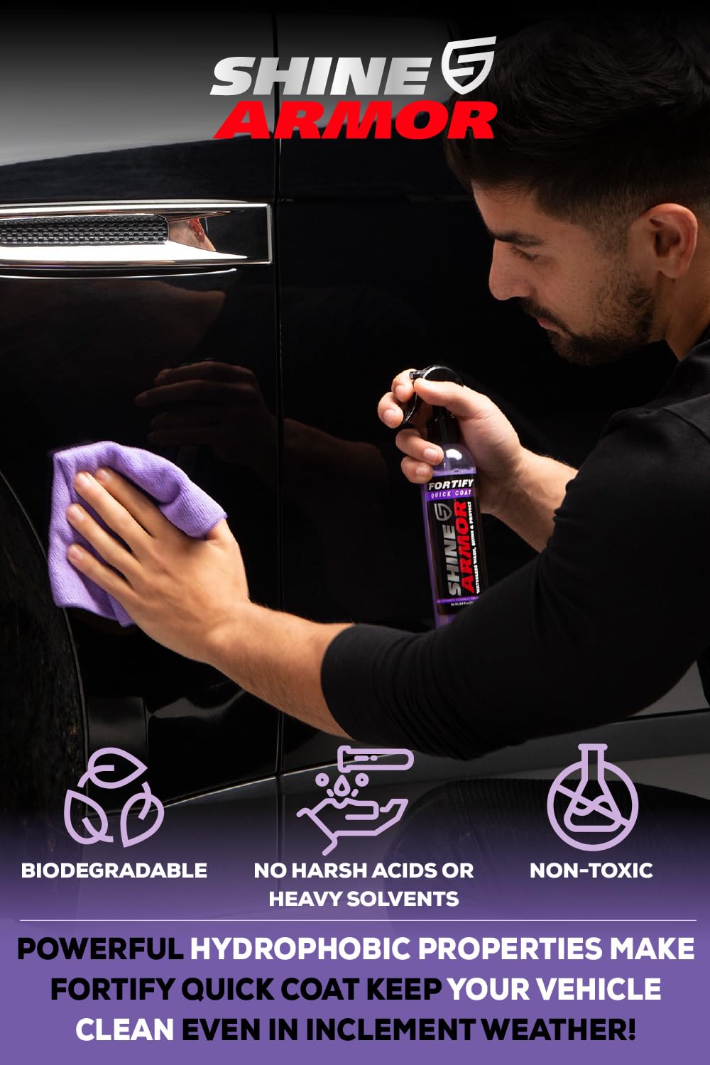 SHINE ARMOR interior cleaner cleans dashboard and surfaces for a refreshed cabin.