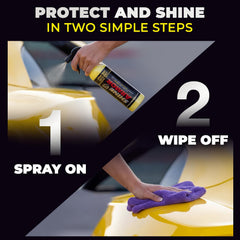 SHINE ARMOR motorcycle spray wax provides protective gloss on metal and plastics.