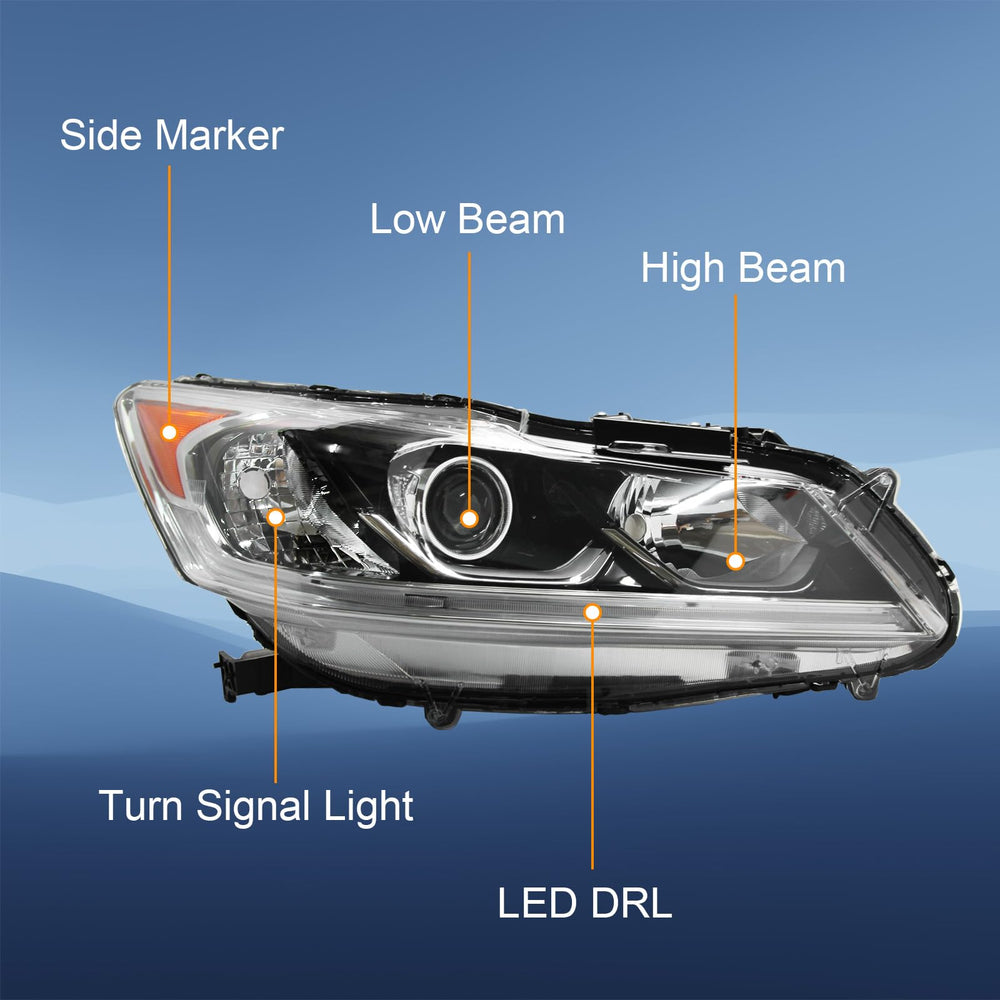 SHINESELL LED DRL headlight close-up highlighting integrated daytime running light.