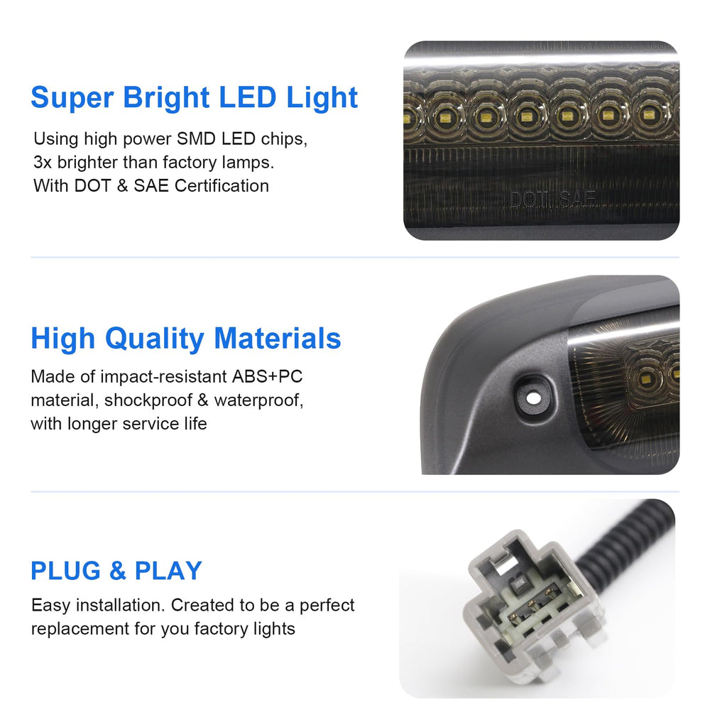 SHINEFIT plug-and-play brake light installs in minutes using factory screws.