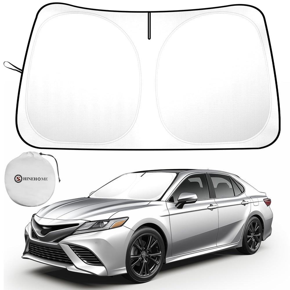SHINEHOME Camry sunshade front window installed blocks glare and heat for a cooler ride