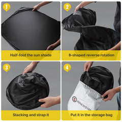 SHINEHOME Camry windshield sun shade folds for compact storage